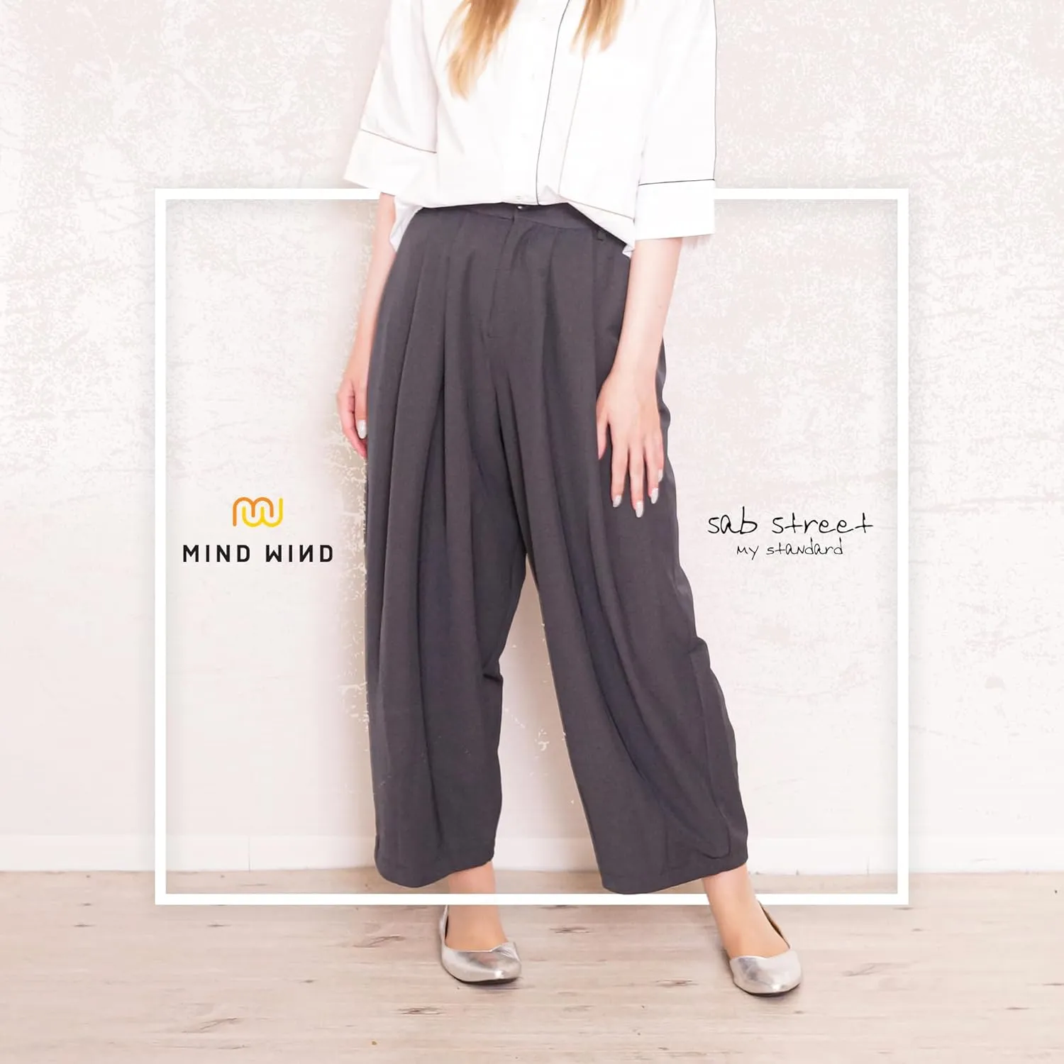 Women's High Waist Maxi Wide Legged Pants, Soft and Comfortable Casual Trousers with Elastic Back Waistband