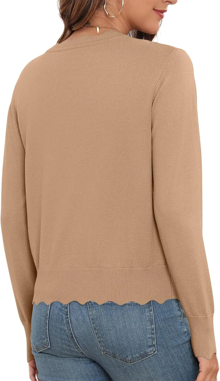 Women's Lightweight Cardigans Casual Long Sleeve V-Neck Button Print Sweaters Open Front Outerwear