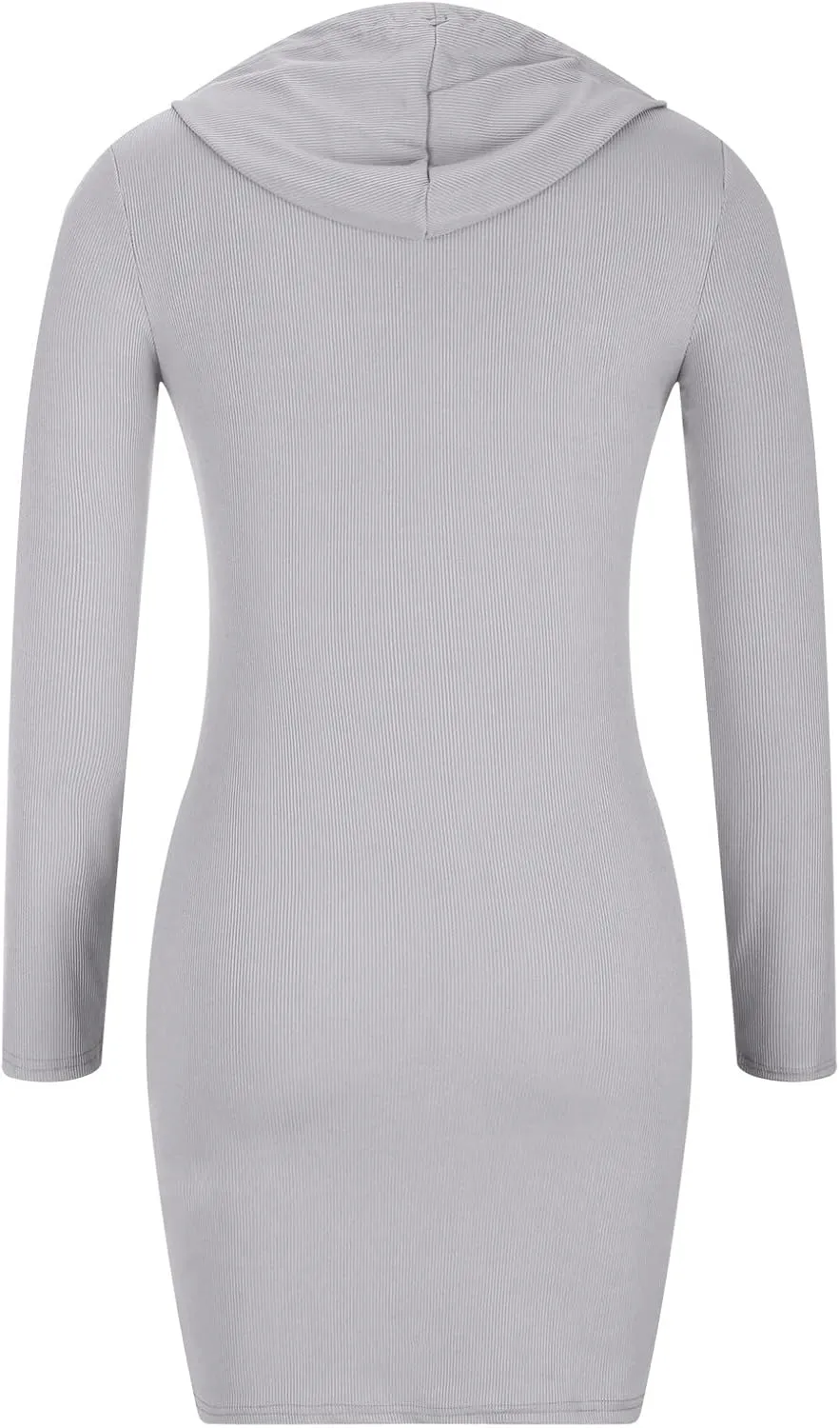 Womens Mini Dress Fall 2024 Hooded Drawstring Hoodie Dress Long Sleeve Lightweight Slim Fit Night Club Bodycon Dress