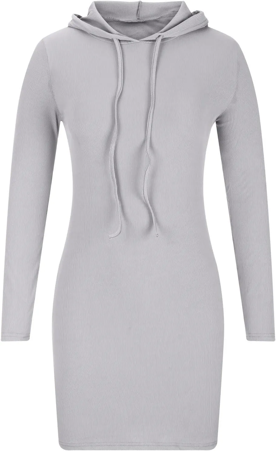 Womens Mini Dress Fall 2024 Hooded Drawstring Hoodie Dress Long Sleeve Lightweight Slim Fit Night Club Bodycon Dress