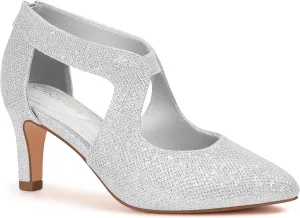Women's Pumps,Comfortable Closed Toe 3-Inch Kitten Heels,Low Heels for Work,Office,Wedding,and Dressy Occasions,Dress Shoes for Women