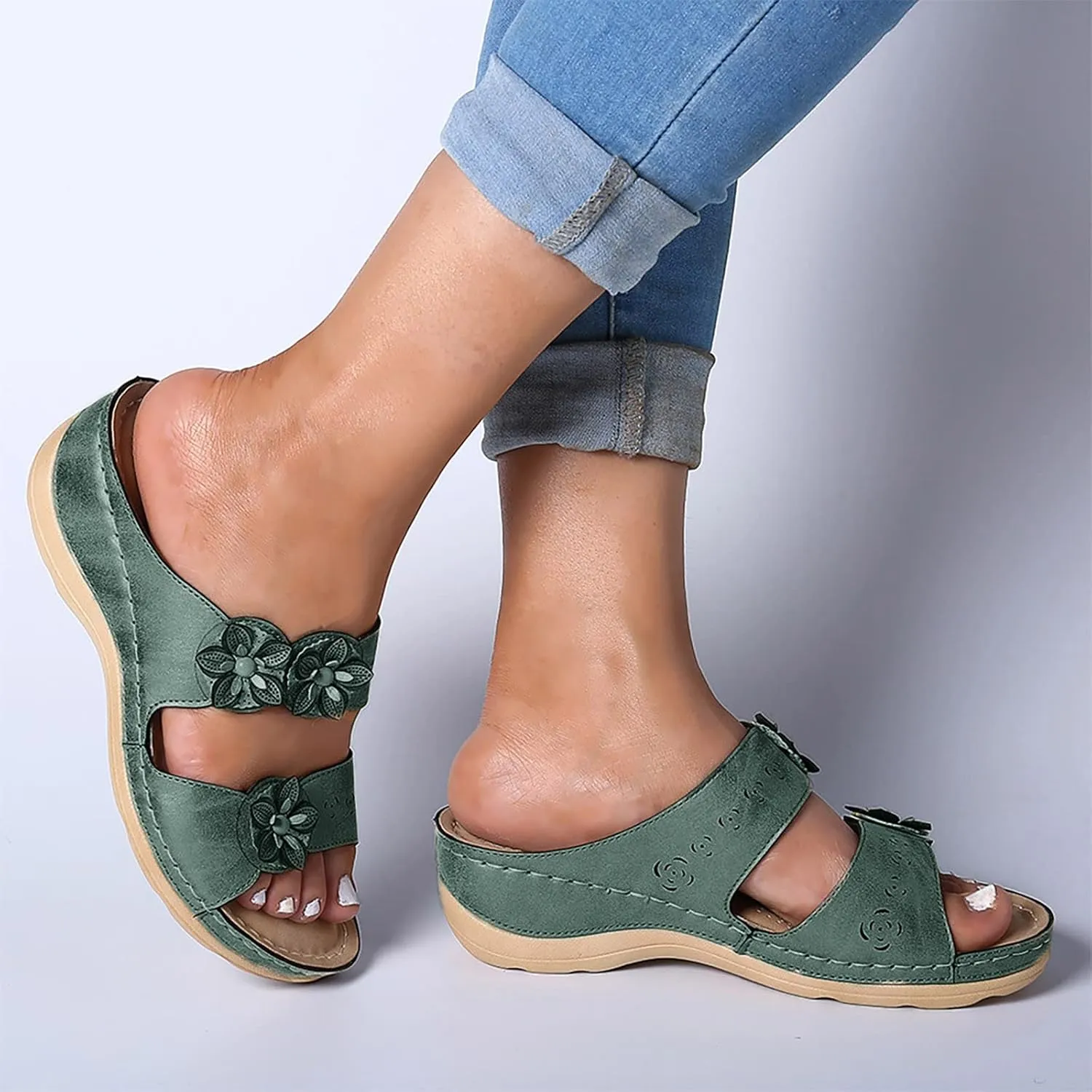 Womens Sandals Dressy, Womens Sandals Orthopedic Open Toe Sandals Retro Anti Slip Comfy Breathable Shoes