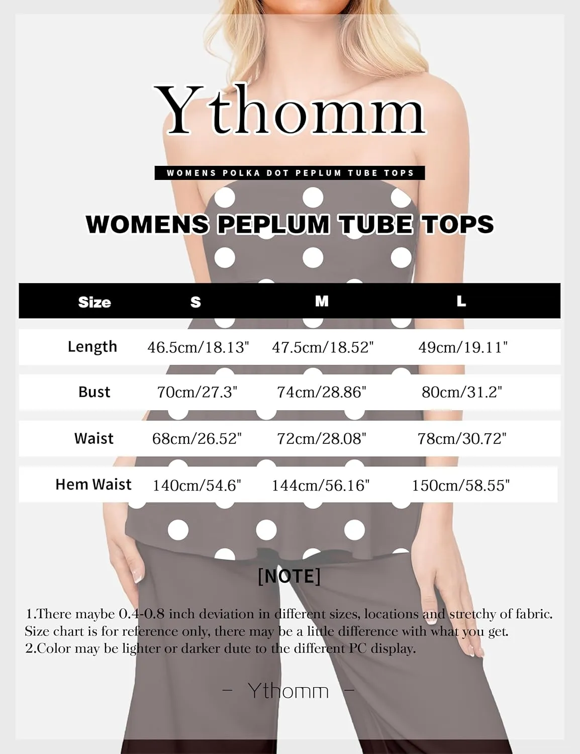Ythomm Womenss Ruffle Hem Bandeau Tube Tops Casual Sleeveless Strapless Peplum Flowy Blouse Shirts Summer Going Out Tanks