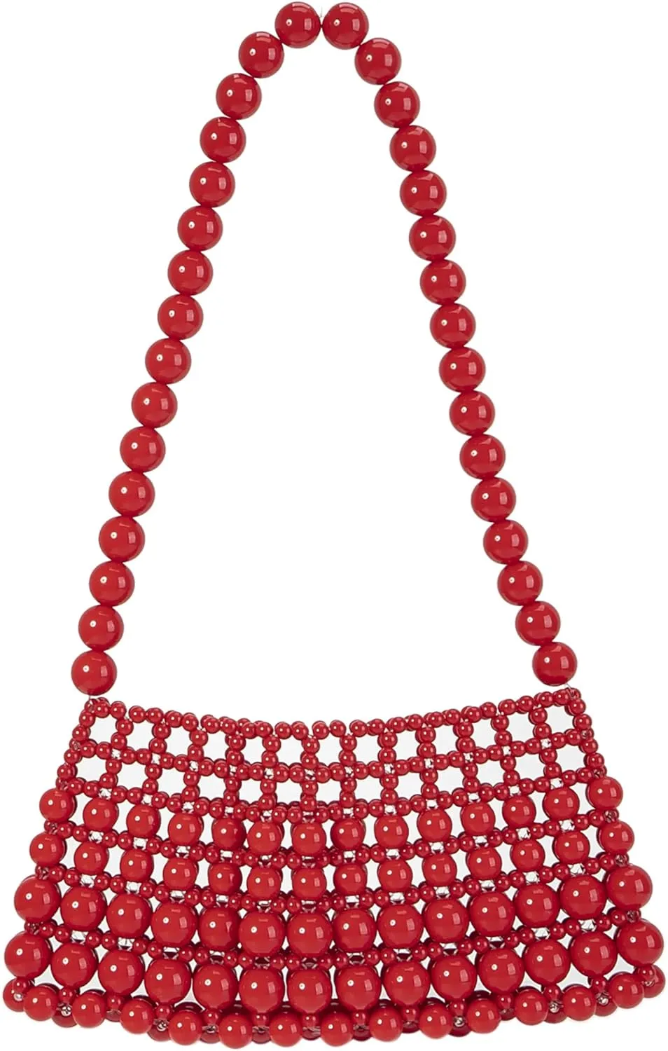 YUSHINY Women Colored Acrylic Beaded Handmade Satchel HandBag for Wedding Evening Party