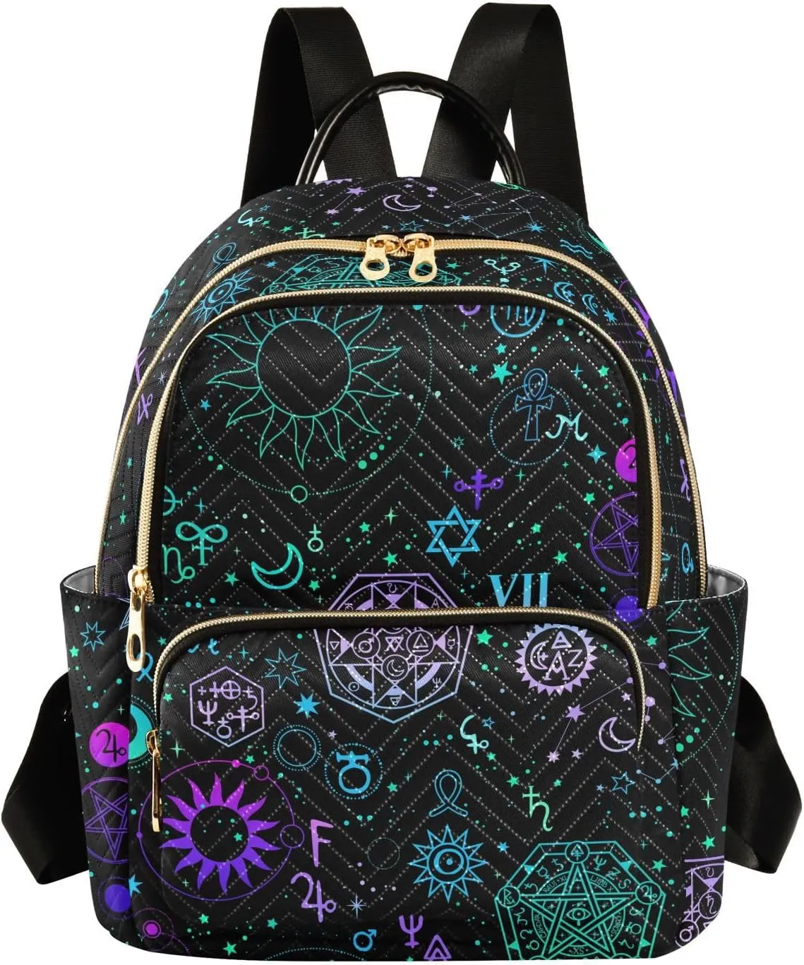 ZAZYXTJ Alchemy Magical Backpack Purse for Women Quilted Mini Fashion Backpacks Lightweight Travel Casual Backpack
