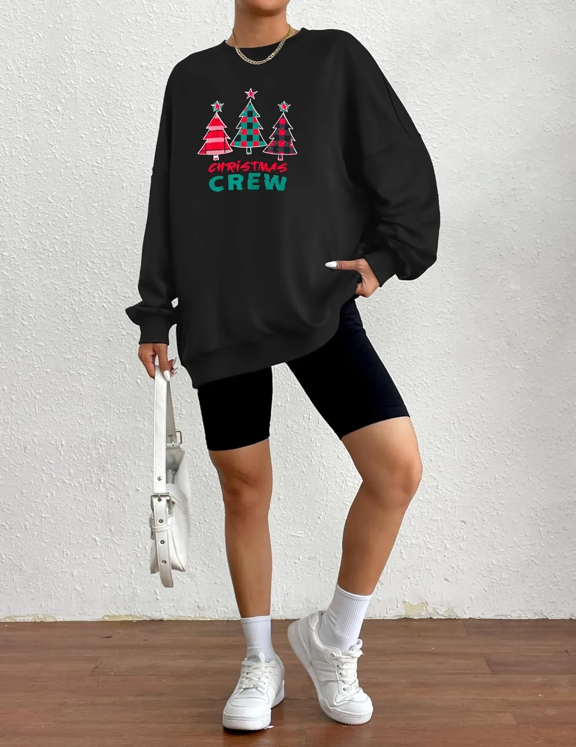 Zeagoo Christmas Sweatshirt for Women Crewneck Christmas Tree Long Sleeve Shirt Xmas Holiday Party Pullover Sweater Tops