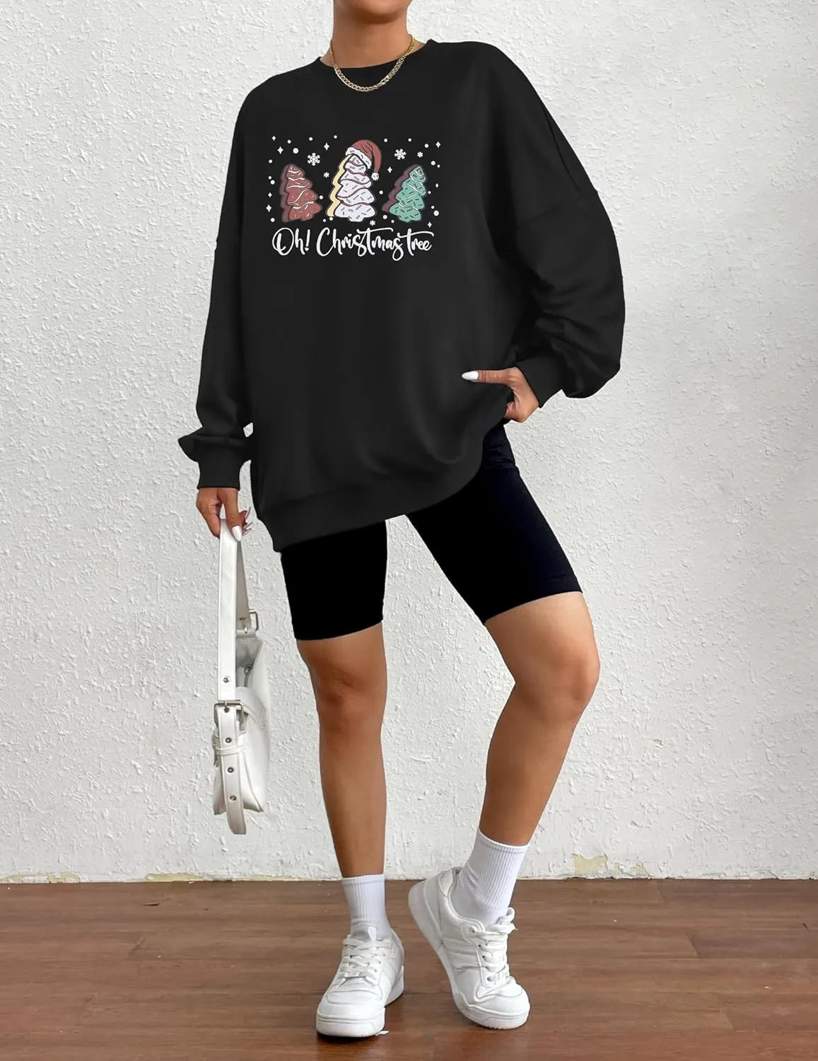 Zeagoo Christmas Sweatshirt for Women Crewneck Christmas Tree Long Sleeve Shirt Xmas Holiday Party Pullover Sweater Tops