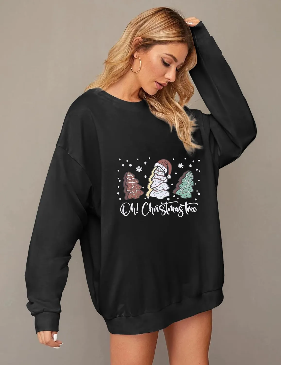 Zeagoo Christmas Sweatshirt for Women Crewneck Christmas Tree Long Sleeve Shirt Xmas Holiday Party Pullover Sweater Tops