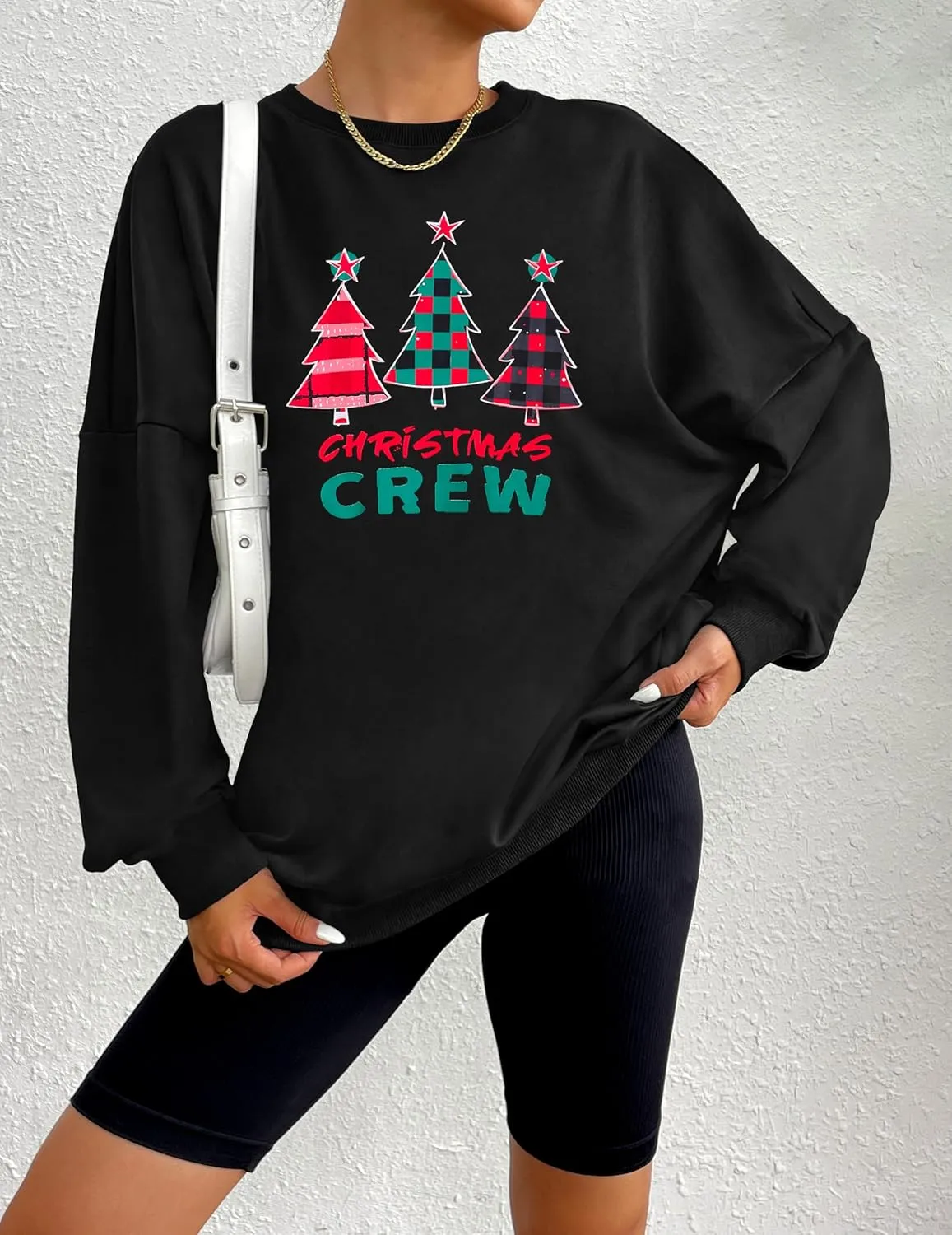 Zeagoo Christmas Sweatshirt for Women Crewneck Christmas Tree Long Sleeve Shirt Xmas Holiday Party Pullover Sweater Tops